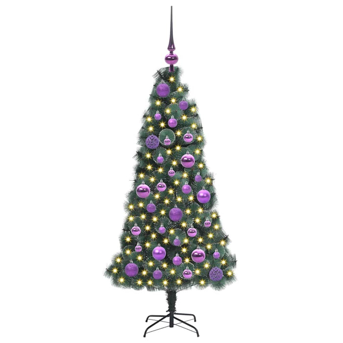 Albero di Natale artificiale pre-illuminato con set di palle-Albero Natalizio 781460