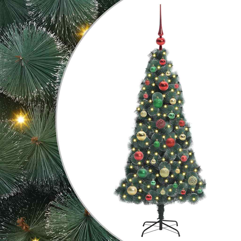 Albero di Natale artificiale preilluminato-Albero Natalizio con set di palline 627783