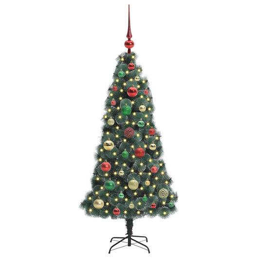 Albero di Natale artificiale preilluminato-Albero Natalizio con set di palline 627783