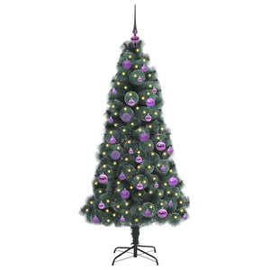 Albero di Natale artificiale preilluminato-Albero Natalizio con set di palline 459719