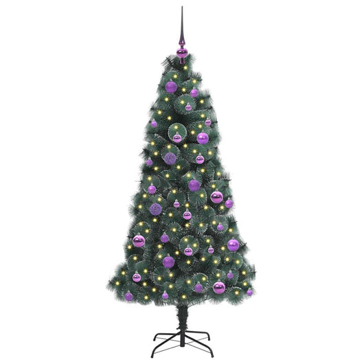 Albero di Natale artificiale preilluminato-Albero Natalizio con set di palline 459719