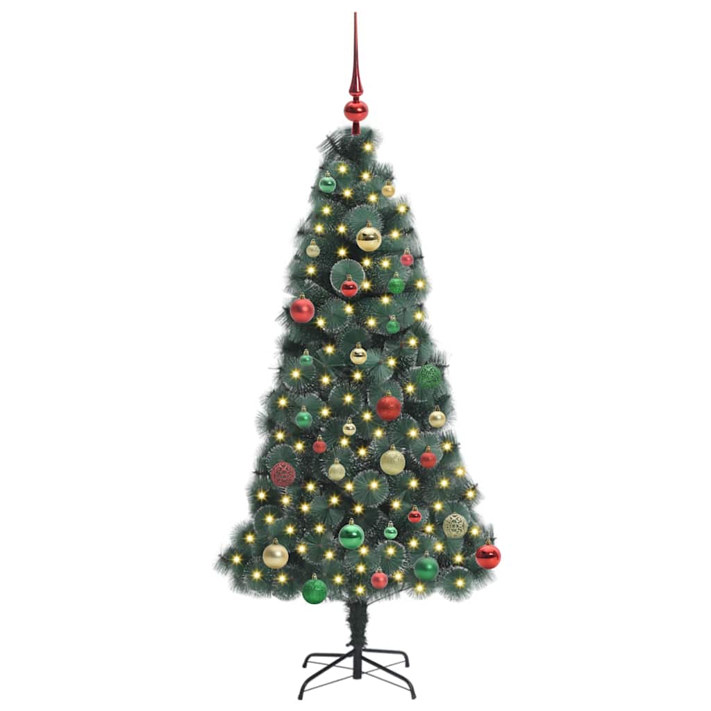 Albero di Natale artificiale preilluminato-Albero Natalizio con set di palline 875179