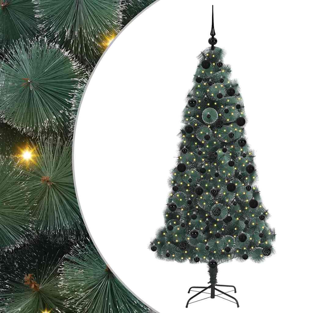 Albero di Natale artificiale preilluminato-Albero Natalizio con set di palline 727796