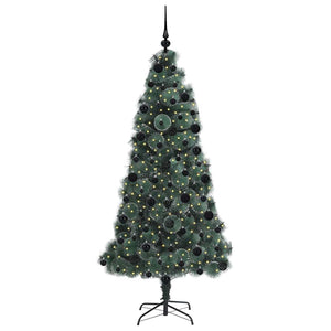 Albero di Natale artificiale preilluminato-Albero Natalizio con set di palline 727796