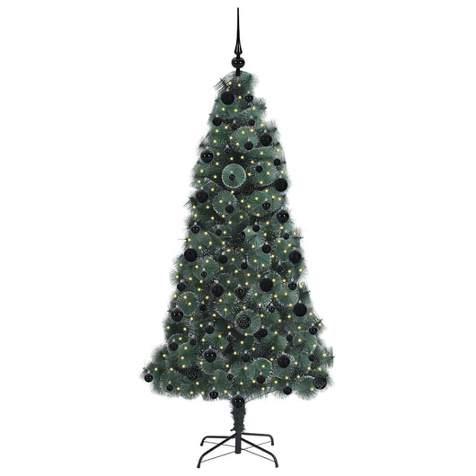 Albero di Natale artificiale preilluminato-Albero Natalizio con set di palline 727796