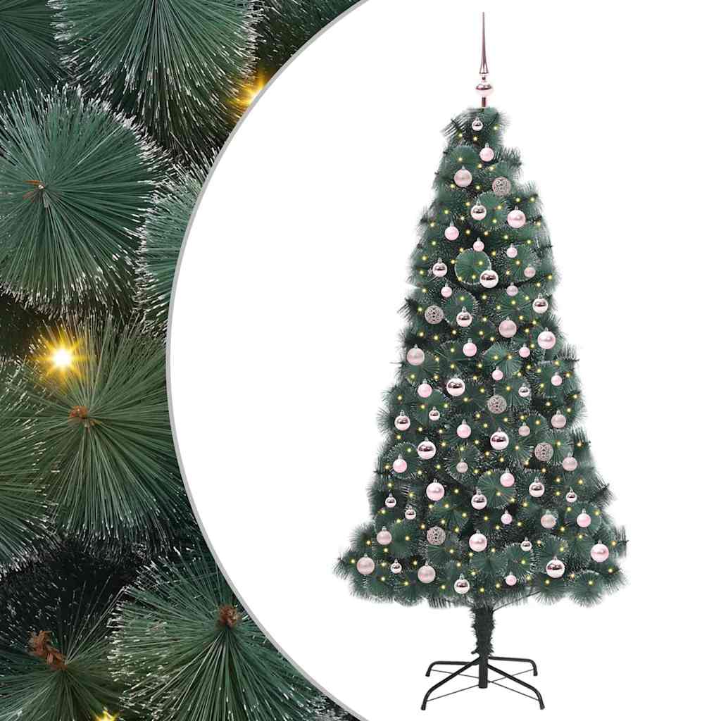 Albero di Natale artificiale preilluminato-Albero Natalizio con set di palline 348171