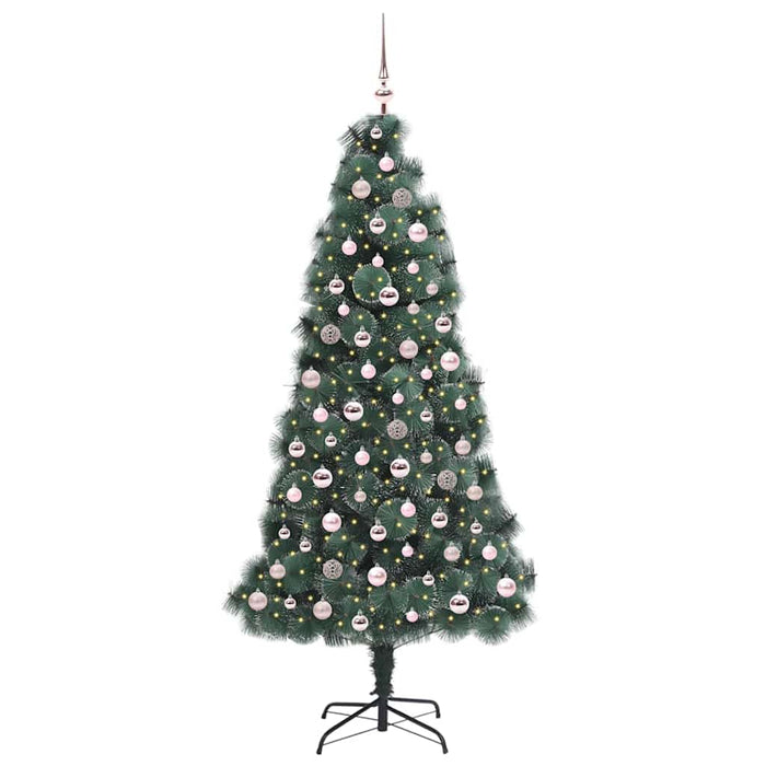 Albero di Natale artificiale preilluminato-Albero Natalizio con set di palline 348171