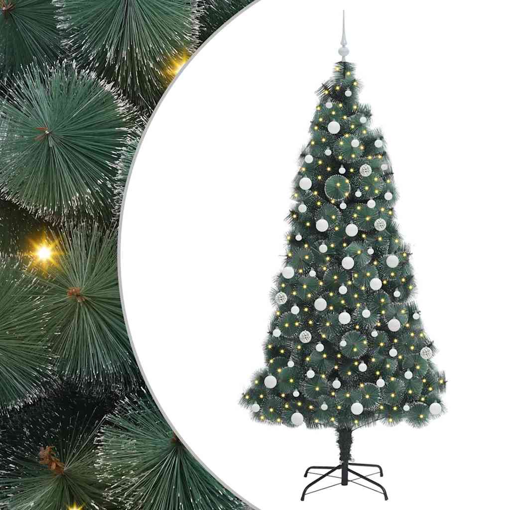 Albero di Natale artificiale illuminato con set di palline