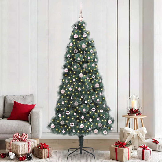 Albero di Natale artificiale illuminato pre-addobbato con set di palline 3396192