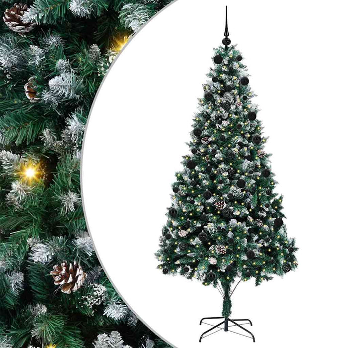 Albero di Natale Artificiale-Albero Natalizio con 300 LED Verde 210 cm 156011