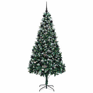 Albero di Natale Artificiale-Albero Natalizio con 300 LED Verde 210 cm 156011