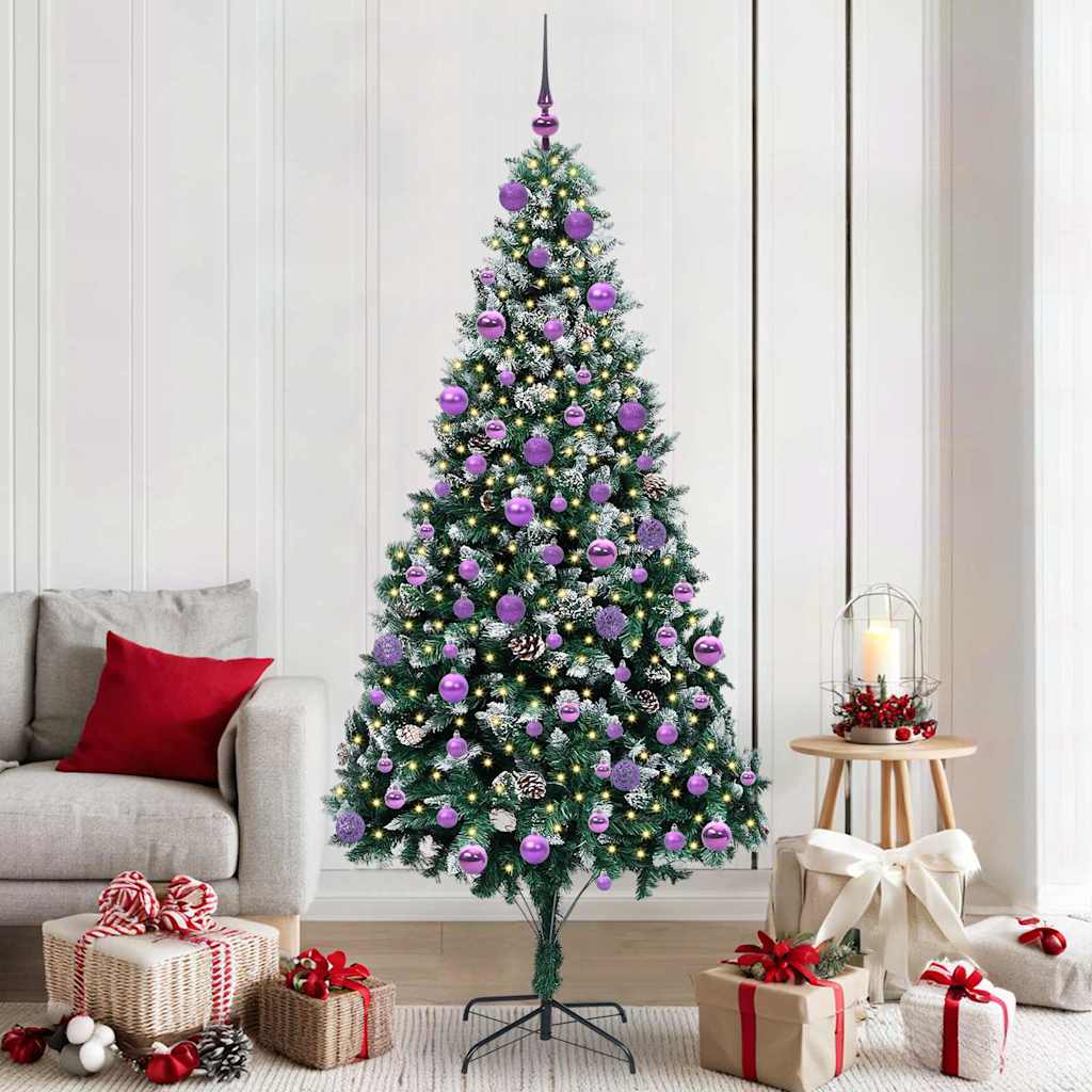 Albero di Natale artificiale con 300 LED Verde 210 cm 3396279