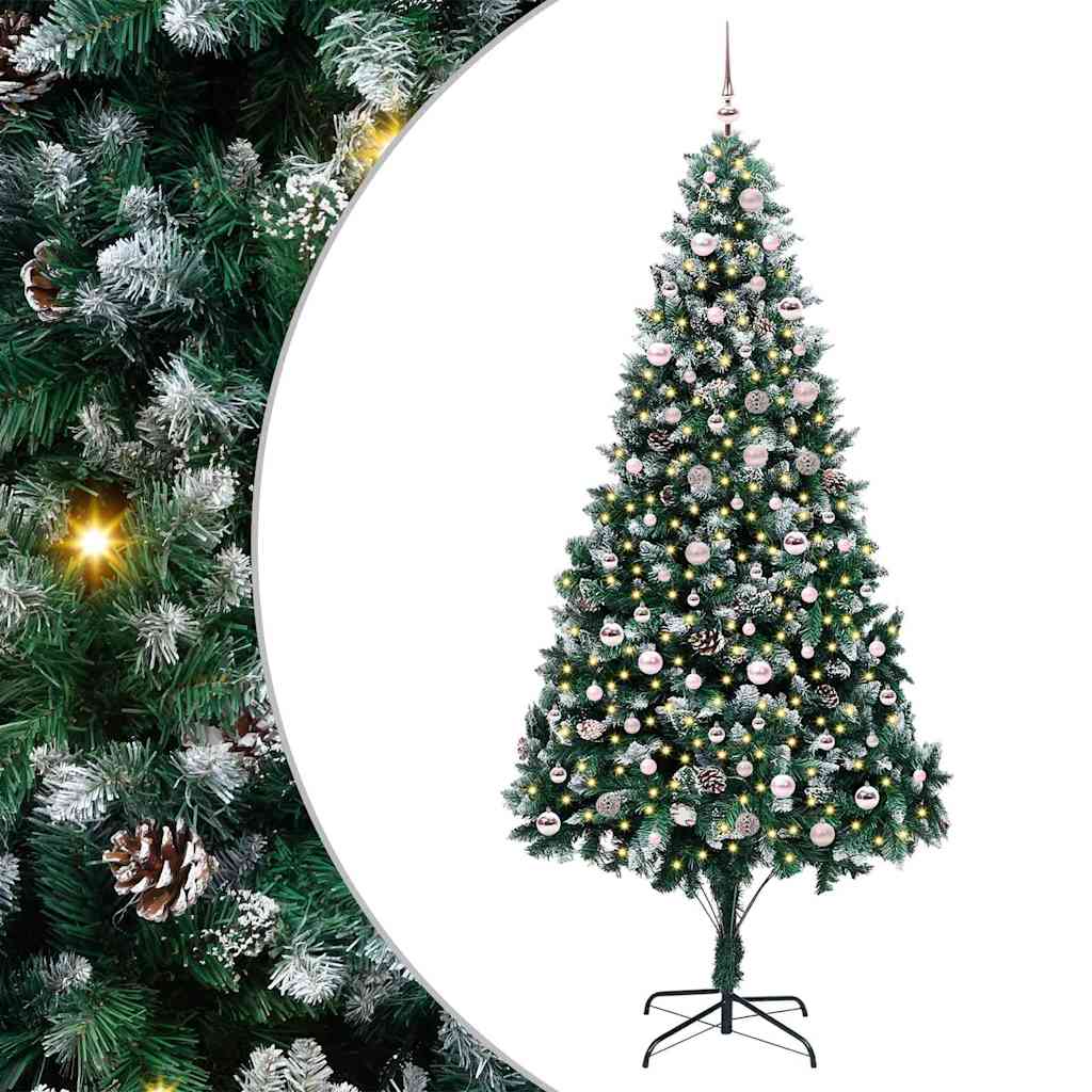 Albero di Natale Artificiale-Albero Natalizio con 300 LED Verde 240 cm 376194