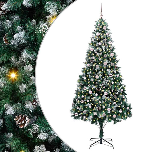 Albero di Natale Artificiale-Albero Natalizio con 300 LED Verde 240 cm 376194