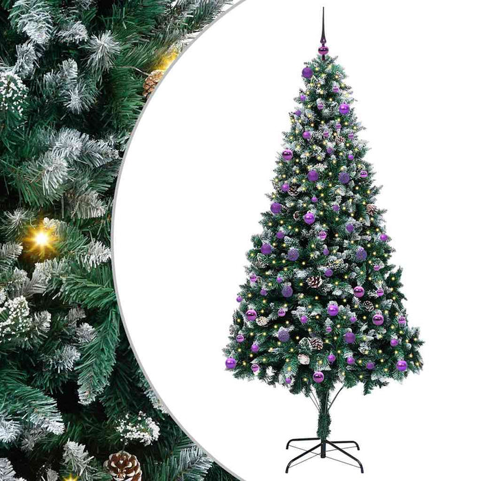 Albero di Natale Artificiale-Albero Natalizio con 300 LED Verde 240 cm 790885
