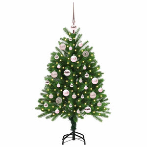 Albero di Natale con 150 LED con supporto-Luci decorative natalizie Verde 120 cm PE 224160