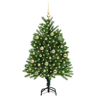 Albero di Natale con 150 LED con supporto-Luci decorative natalizie Verde 120 cm PE 248860