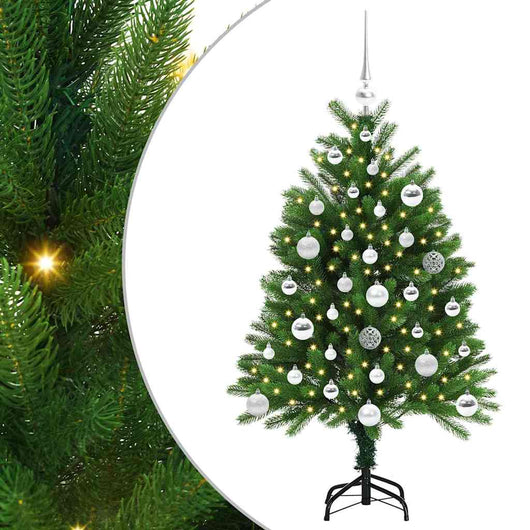 Albero di Natale con 150 LED con supporto-Luci decorative natalizie Verde 120 cm PE 863520