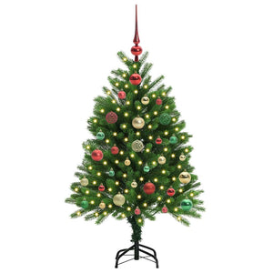 Albero di Natale con 150 LED con supporto-Luci decorative natalizie Verde 120 cm PE 859517