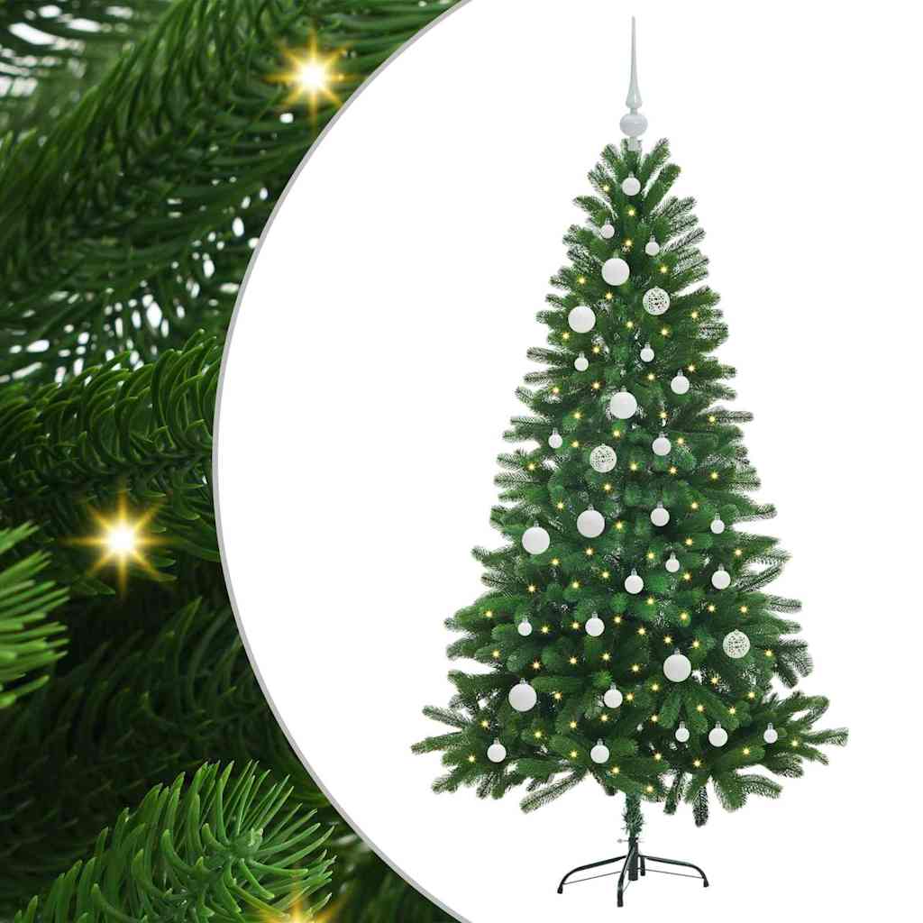 Albero di Natale con 150 LED con supporto-Luci decorative natalizie Verde 150 cm PE 660896
