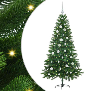 Albero di Natale con 150 LED con supporto-Luci decorative natalizie Verde 150 cm PE 660896