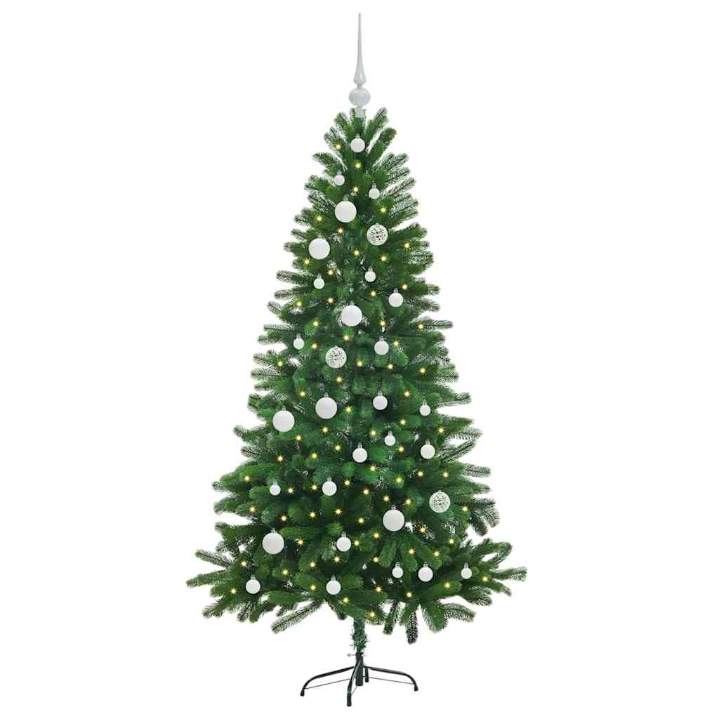 Albero di Natale con 150 LED con supporto-Luci decorative natalizie Verde 150 cm PE 660896