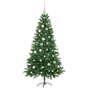 Albero di Natale con 150 LED con supporto-Luci decorative natalizie Verde 150 cm PE 660896