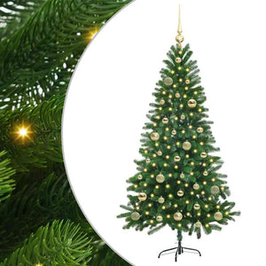 Albero di Natale con 150 LED con supporto-Luci decorative natalizie Verde 150 cm PE 121362