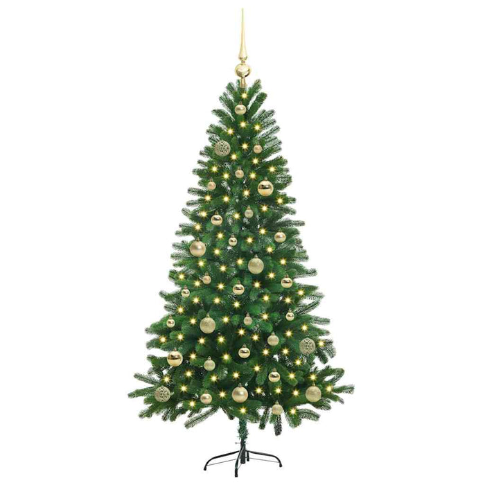 Albero di Natale con 150 LED con supporto-Luci decorative natalizie Verde 150 cm PE 121362