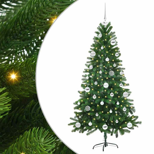 Albero di Natale con 150 LED con supporto-Luci decorative natalizie Verde 150 cm PE 663587