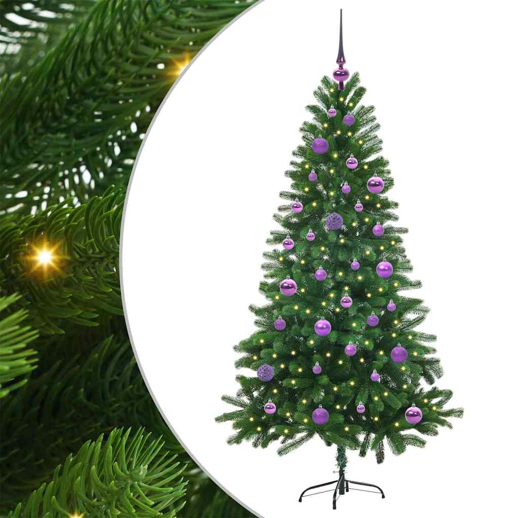 Albero di Natale con 150 LED con supporto-Luci decorative natalizie Verde 150 cm PE 595438