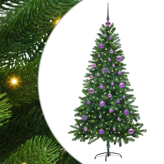 Albero di Natale con 150 LED con supporto-Luci decorative natalizie Verde 150 cm PE 595438