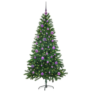 Albero di Natale con 150 LED con supporto-Luci decorative natalizie Verde 150 cm PE 595438