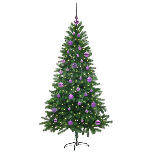 Albero di Natale con 150 LED con supporto-Luci decorative natalizie Verde 150 cm PE 595438
