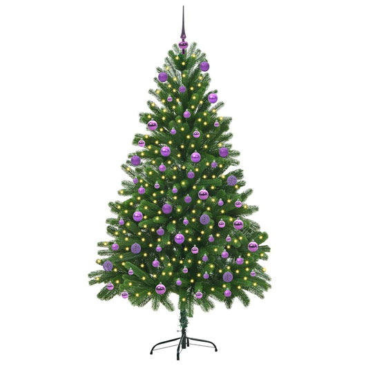 Albero di Natale con 300 LED con supporto-Luci decorative natalizie Verde 180 cm PE 948317
