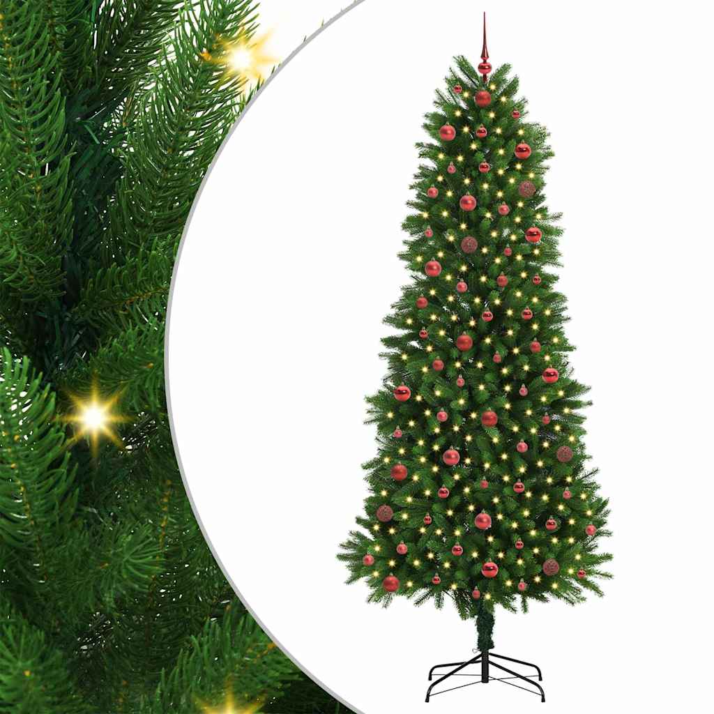 Albero di Natale con 300 LED con supporto-Luci decorative natalizie Verde 240 cm PE 435194
