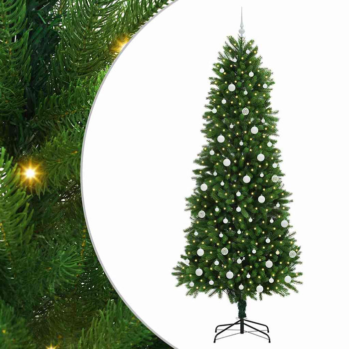 Albero di Natale con 300 LED con supporto-Luci decorative natalizie Verde 240 cm PE 588530
