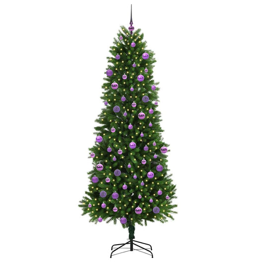 Albero di Natale con 300 LED con supporto-Luci decorative natalizie Verde 240 cm PE 737929