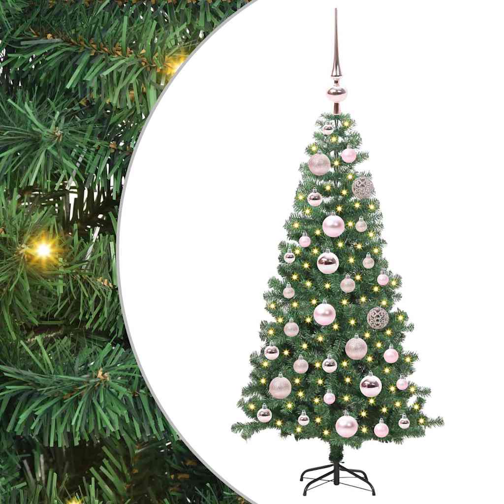 Albero di Natale con 150 LED con supporto Verde 120 cm PVC 3396360