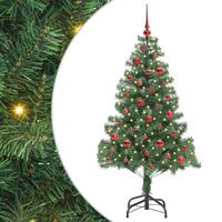 Albero di Natale con 150 LED con supporto-Luci decorative natalizie Verde 150 cm PVC 617331
