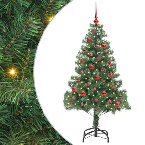 Albero di Natale con 150 LED con supporto-Luci decorative natalizie Verde 150 cm PVC 617331