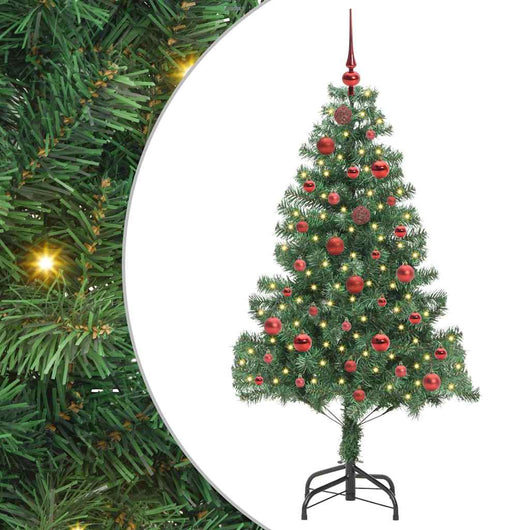 Albero di Natale con 150 LED con supporto Verde 150 cm PVC 3396367