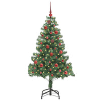 Albero di Natale con 150 LED con supporto-Luci decorative natalizie Verde 150 cm PVC 617331