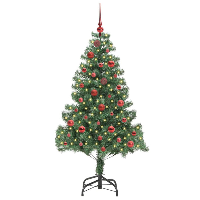 Albero di Natale con 150 LED con supporto Verde 150 cm PVC 3396367