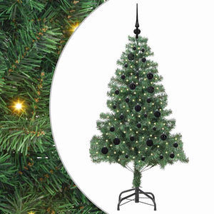 Albero di Natale con 150 LED con supporto-Luci decorative natalizie Verde 150 cm PVC 172168