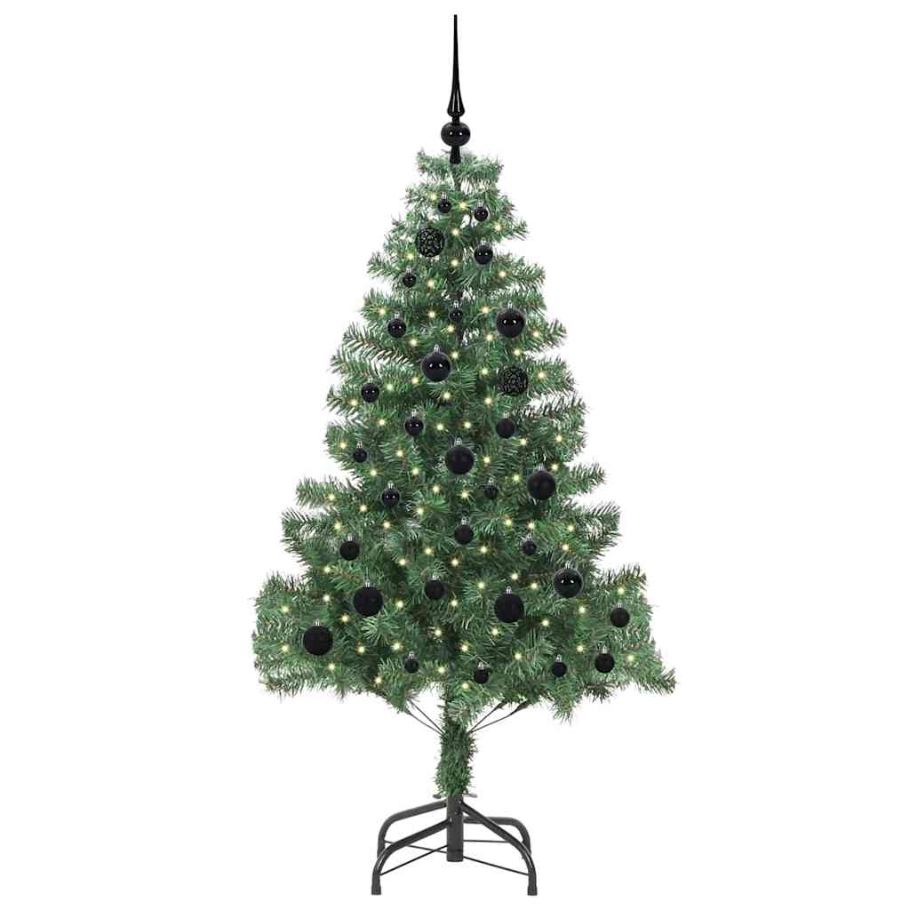 Albero di Natale con 150 LED con supporto-Luci decorative natalizie Verde 150 cm PVC 172168