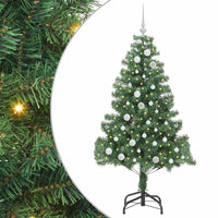 Albero di Natale con 150 LED con supporto-Luci decorative natalizie Verde 150 cm PVC 629619