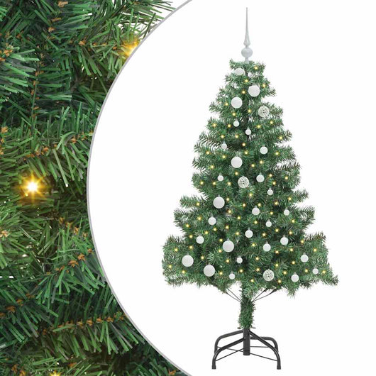 Albero di Natale con 150 LED con supporto-Luci decorative natalizie Verde 150 cm PVC 629619