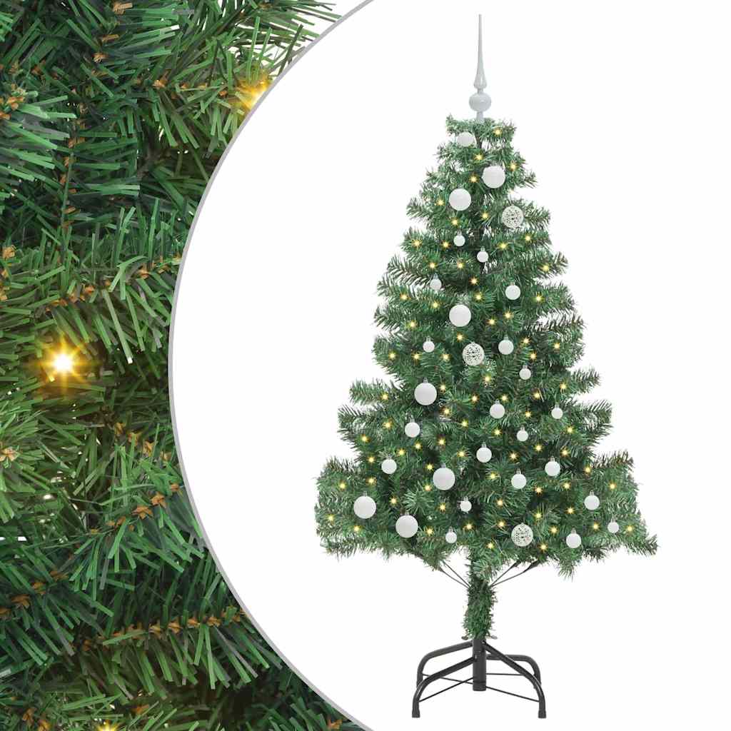 Albero di Natale con 150 LED con supporto Verde 150 cm PVC 3396370