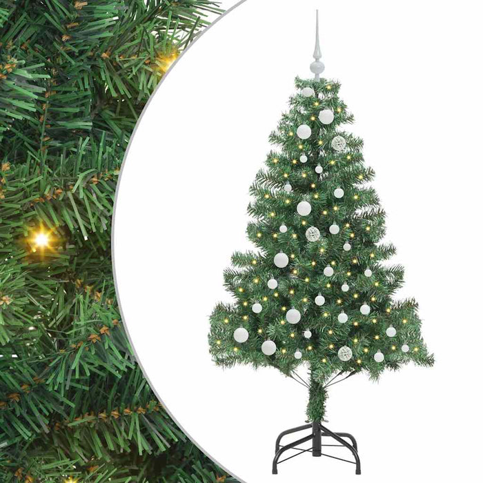 Albero di Natale con 150 LED con supporto Verde 150 cm PVC 3396370